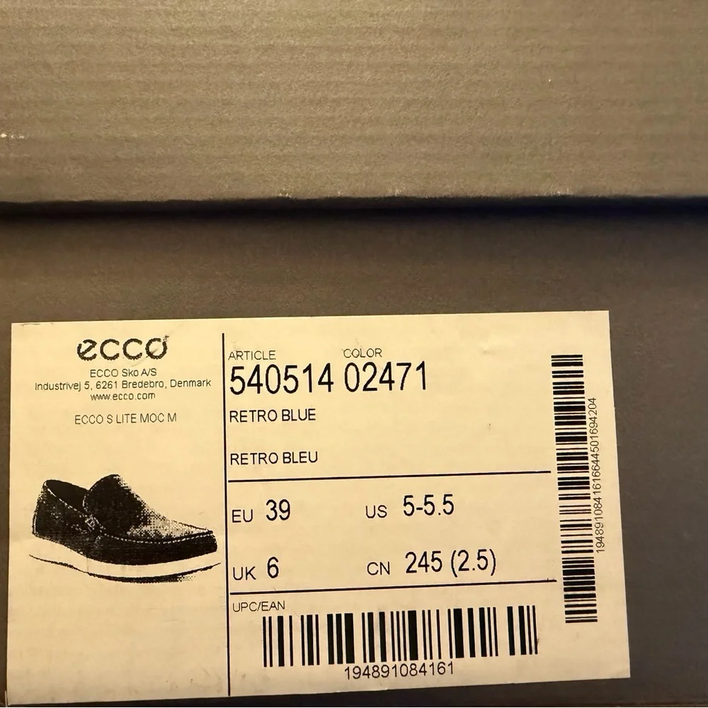 NWT ECCO S Lite Moc Classic Driving Style Loafer Size 5/5.5 Men's